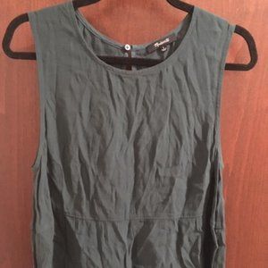 Madewell Forest Green Sleeveless Blouse
